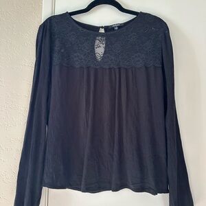 Ambiance Black Lace Long Sleeve Blouse Size 1X